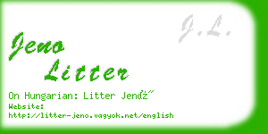 jeno litter business card